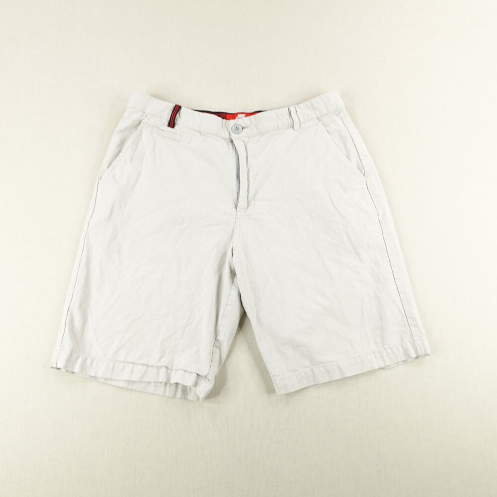 Nike Shorts Mens 32 Gray Chambray Chino Performance Casual Golf Embroidered
